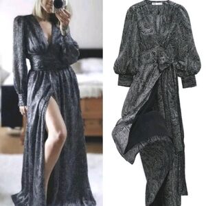 Zara long printed wrap dress M